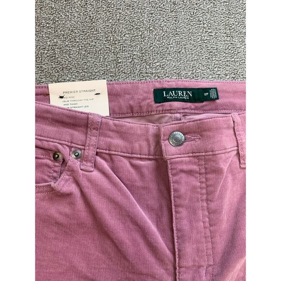 NWT Lauren Ralph Lauren Corduroy Pants Premier Straight Purple Size 12 Petite - Picture 4 of 9